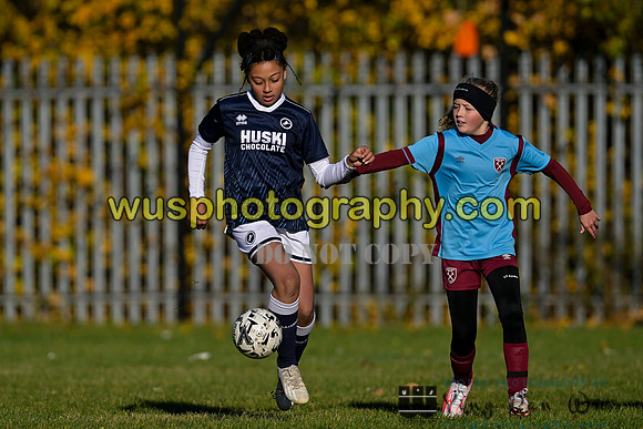 20231125-112334B Millwall Lionesses U12 v West Ham United Performance Girls U12
