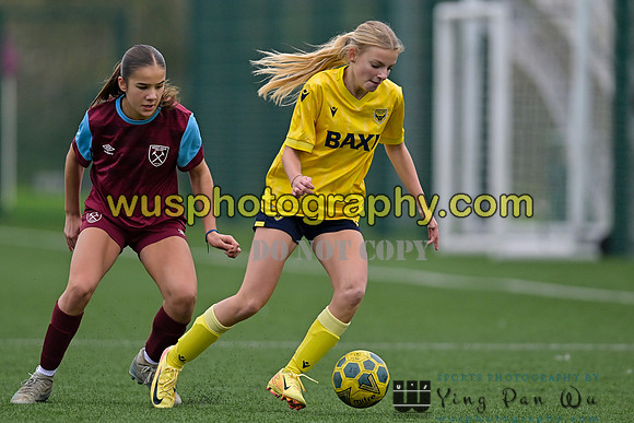 20241109-110109 West Ham United Performance Claret Girls U14 v Oxford United Girls U14