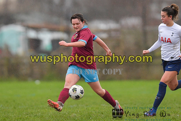 20220108-101054C Tottenham Hotspur Women FC JTP U15 v West Ham United Performance Girls U16